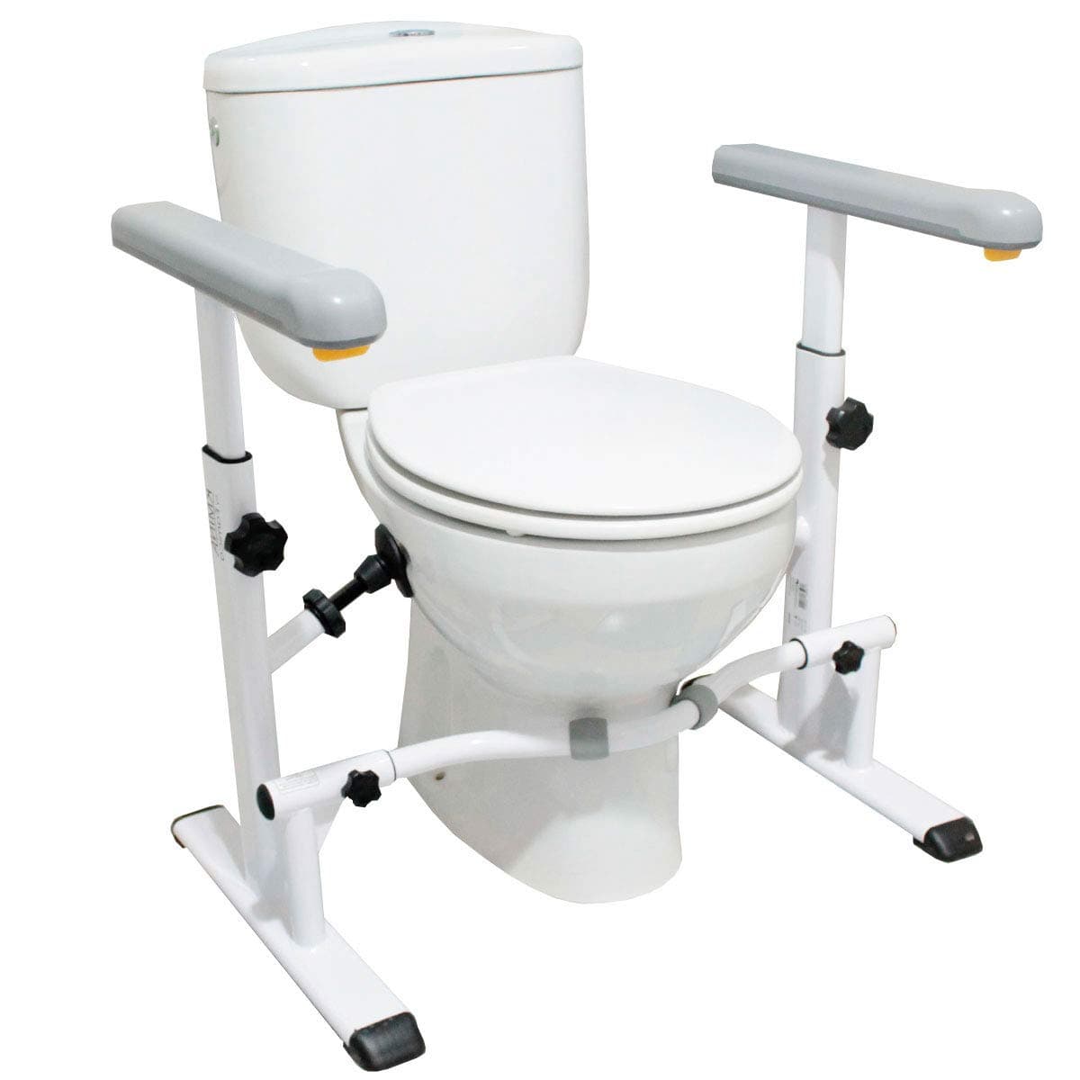 KMINA - Disabled Bathroom Bar, Toilet Support Structure, WC Armrest for Elderly, Toilet Armrests for Elderly, Handicapped Bathroom Handicap Handle, Adjustable Width and Height.