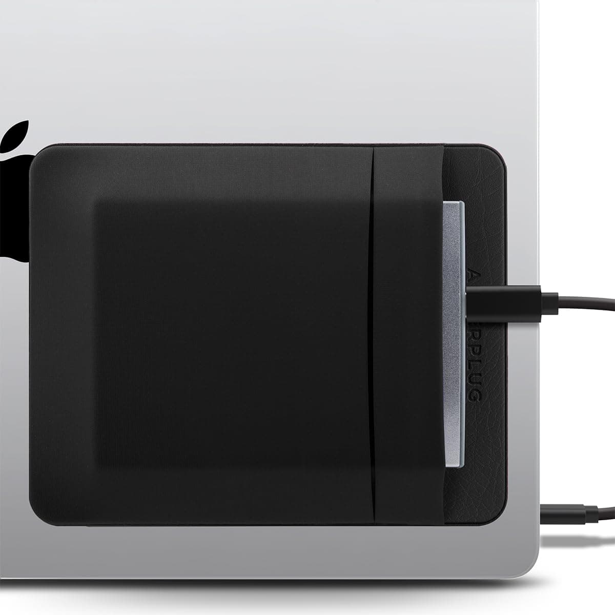 2-Pocket Adhesive Hard Drive Holder for Laptop, Stick-On Pocket Pouch for External Portable SSD, HDD, Slim Mouse and Cables (Large - Fits SSD & 2.5" Drives)