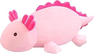 SQEQE Weighted Axolotl Plush Toy, Pink Axolotl Stuffed Animals Cute Plush Pillow, Cute Weighted Stuffed Animals Gifts for Girls & Boys Pink 9.8 Inch, 0.8 Lbs