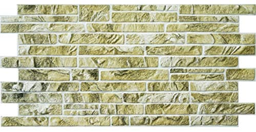 On1shelf 3D Wall Panels Stone Brick Slate Effect Decorative PVC Plastic Cladding (Green Slate)