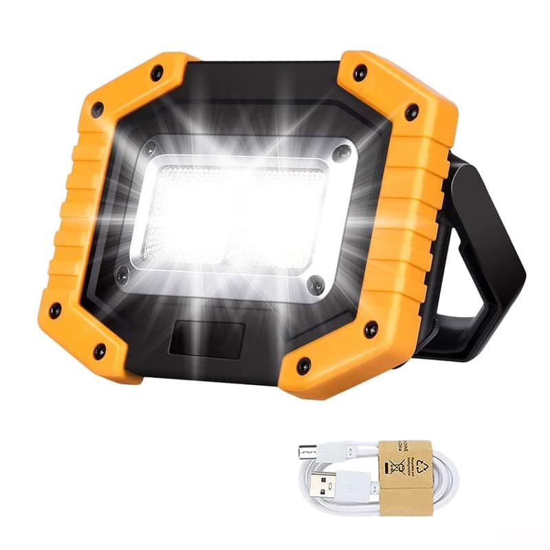 30W LED Work Light Rechargeable COB Battery Floodlight Super Bright 2000LM Portable Outdoor Security Flood Light USB Lamp Waterproof for Camping Garage Hiking Fishing Garden