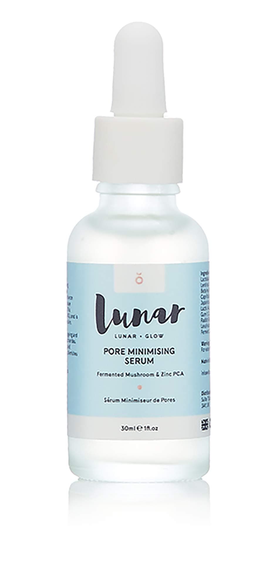 Pore Minimizing Serum by Lunar Glow, skin care solution designed to enhance cell turnover, minimise pore size while also increasing hydration and skin firmness 1 Fl. Oz / 30ml