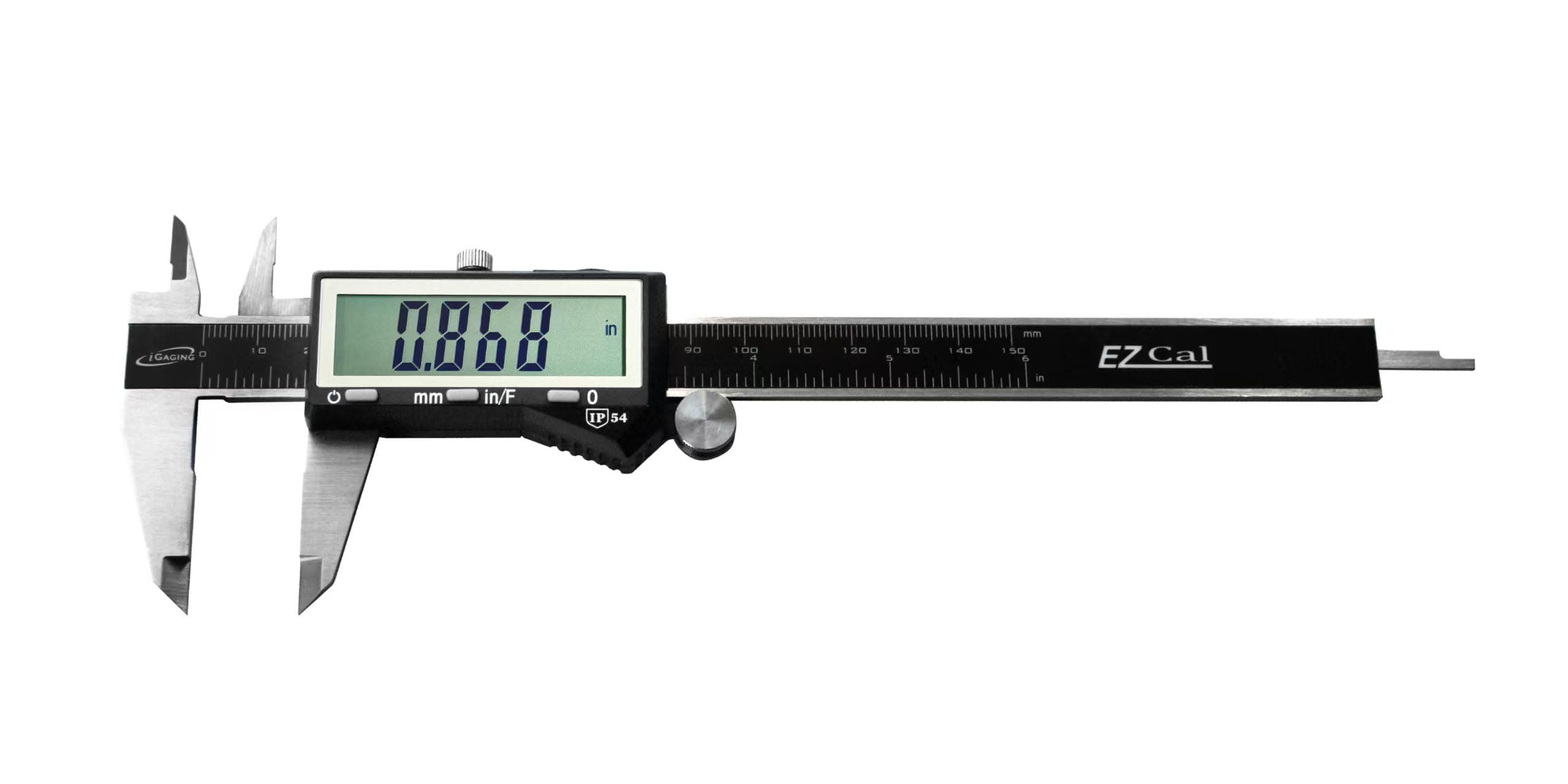 100-333-8B IP54 Electronic Digital Caliper, 0-6" Display Inch/Metric/Fractions Stainless Steel Body