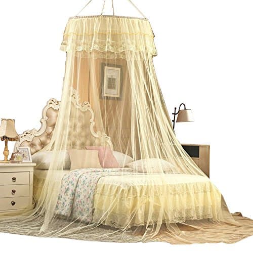 Rusee Mosquito Net Bed Canopy, Lace Dome Netting Bedding Double Bed Conical Curtains Fly Screen Netting Bug Screen Repellant - Repels Insects Carrying Malaria & Diseases for Home or Travel Use