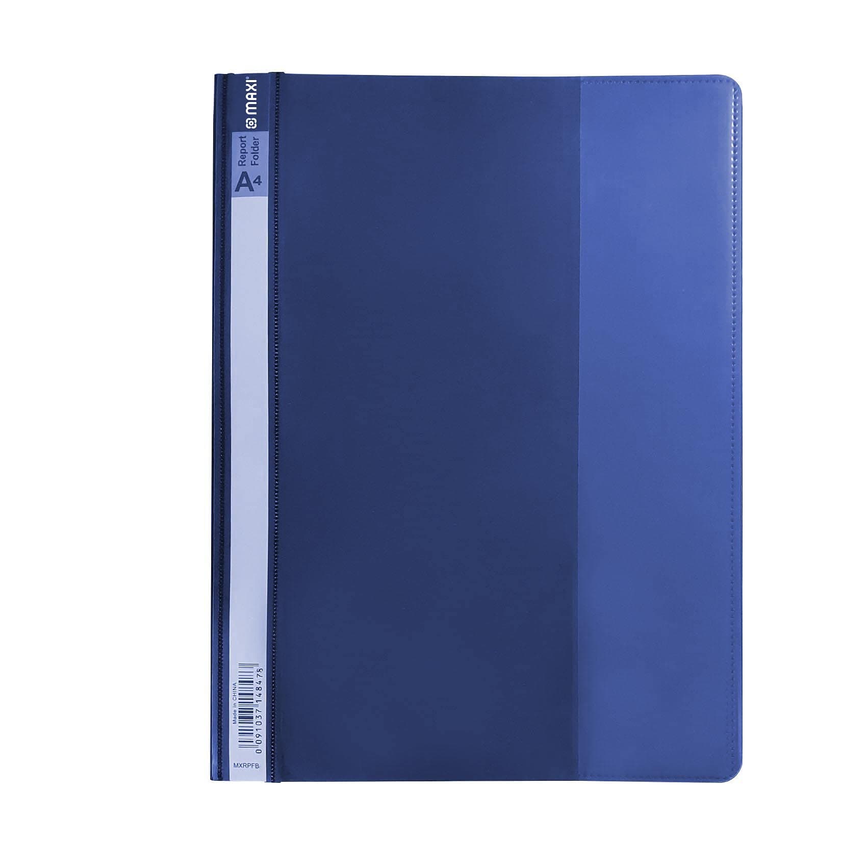 MAXI REPORT FILE A4 BLUE,Clear Front Report Covers Project File with Fasteners for School Office