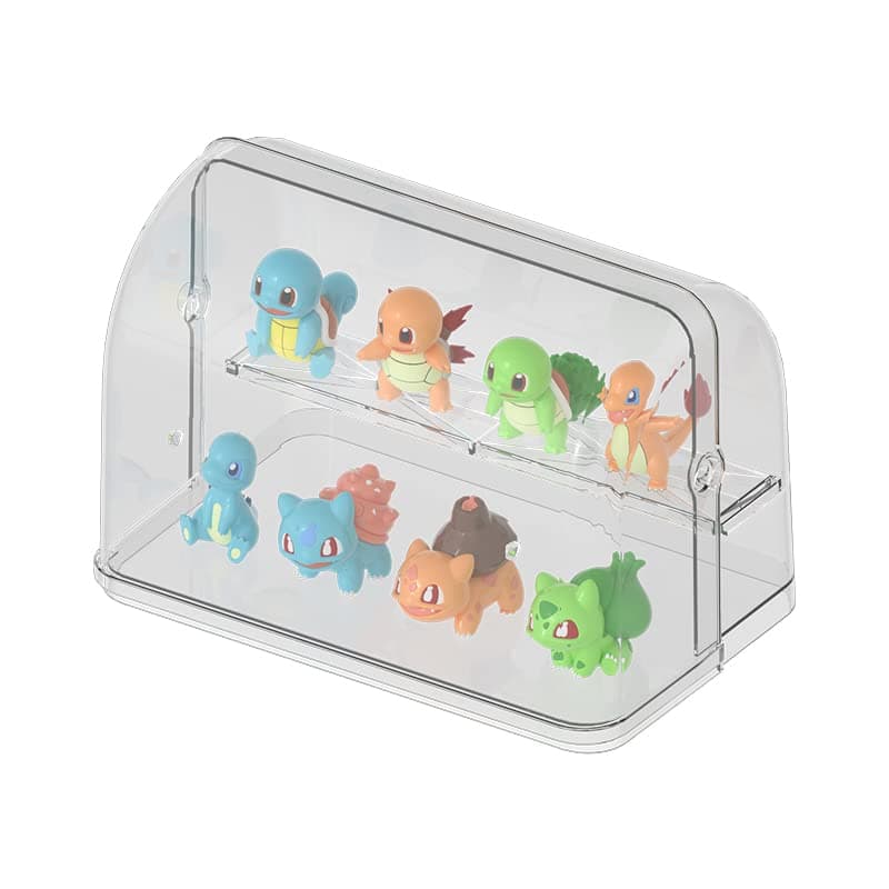Transparent Flip Display Case for Figures, Transparent Acrylic Display Box, Dust Proof Doll Display Box Suitable for Lego Collectibles Action Figures Pop Mart