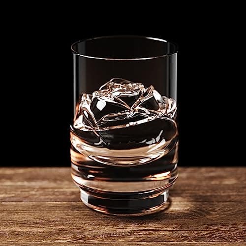 Clear Rose Ice Cube Maker: Rose Shaped Ice Cube Tray for Whiskey - Crystal Flower Ice Cubes - Silicone Ice Ball Maker for Cocktails Bourbon