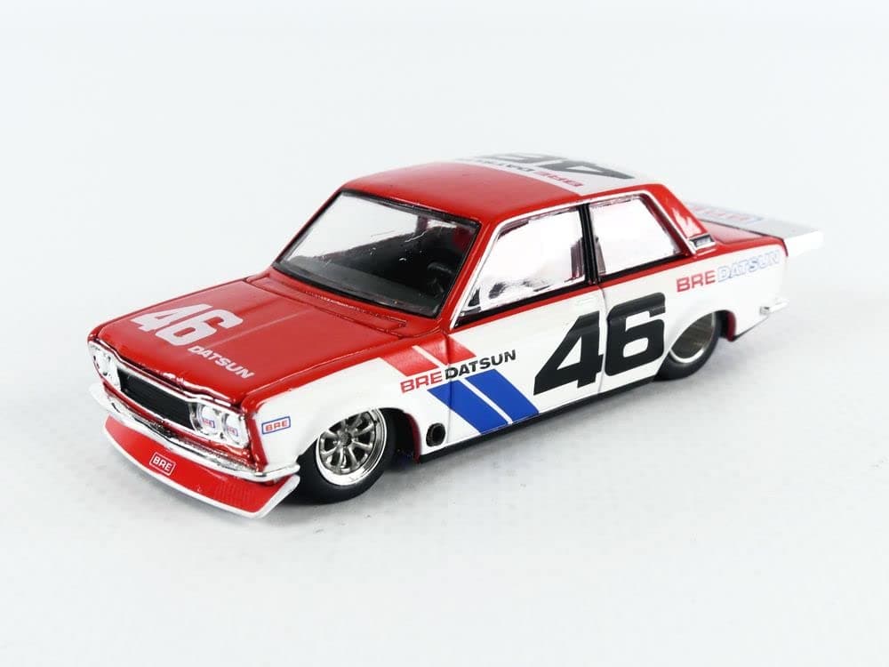 TSM Model Datsun 510 Pro Street Version 2 #46 BRE Red and White (Designed by Jun Imai) Kaido House 1/64 Diecast Model Car by True