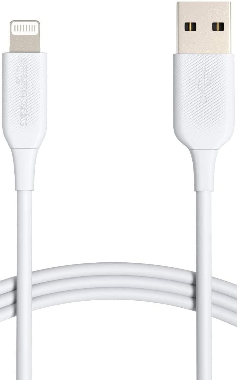 USB-A to Lightning ABS Charger Cable, Apple MFi Certified for iPhone 14 13 12 11 X Xs Pro, Pro Max, Plus, iPad, High Speed Transfer, Sturdy, 6 Foot, White