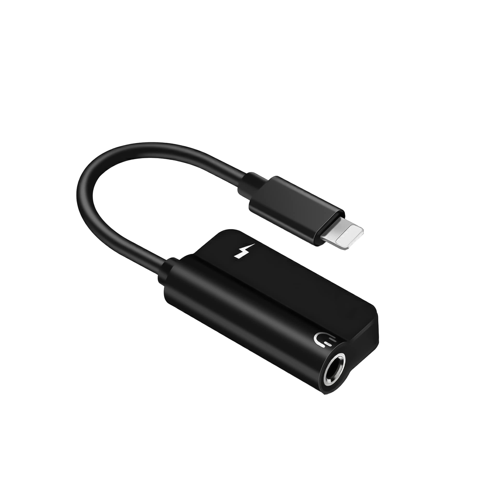 IMBTECH| 3.5mm Headphone Jack Aux Splitter Adapter, Copper Wire, Compatible with iPhone 13, 12, 11, X, 8, 7 Series, No call function, no control music volume, No data transfer capability (Black)