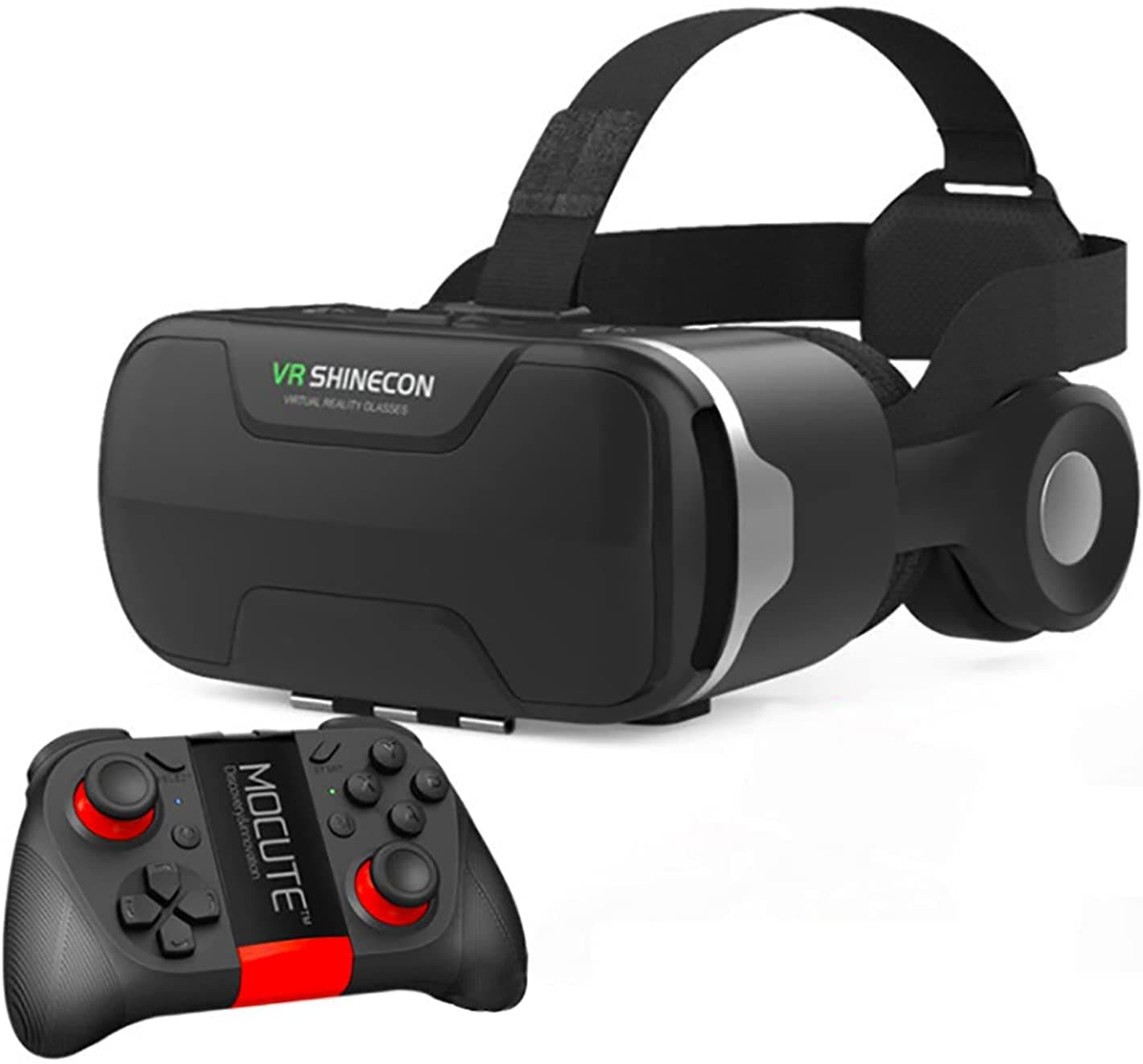 Arabest VR Virtual Reality 3D Glasses Stereo VR Google Cardboard Headset Helmet for IOS Android Smartphone Bluetooth handle (Set Version)