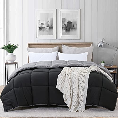 Ousidan Down Alternative Duvet Insert Box-Stitch Quilted Comforter,Brushed Microfiber Cover Lightweight Quilt for All Season,Oversized King-120x98inches