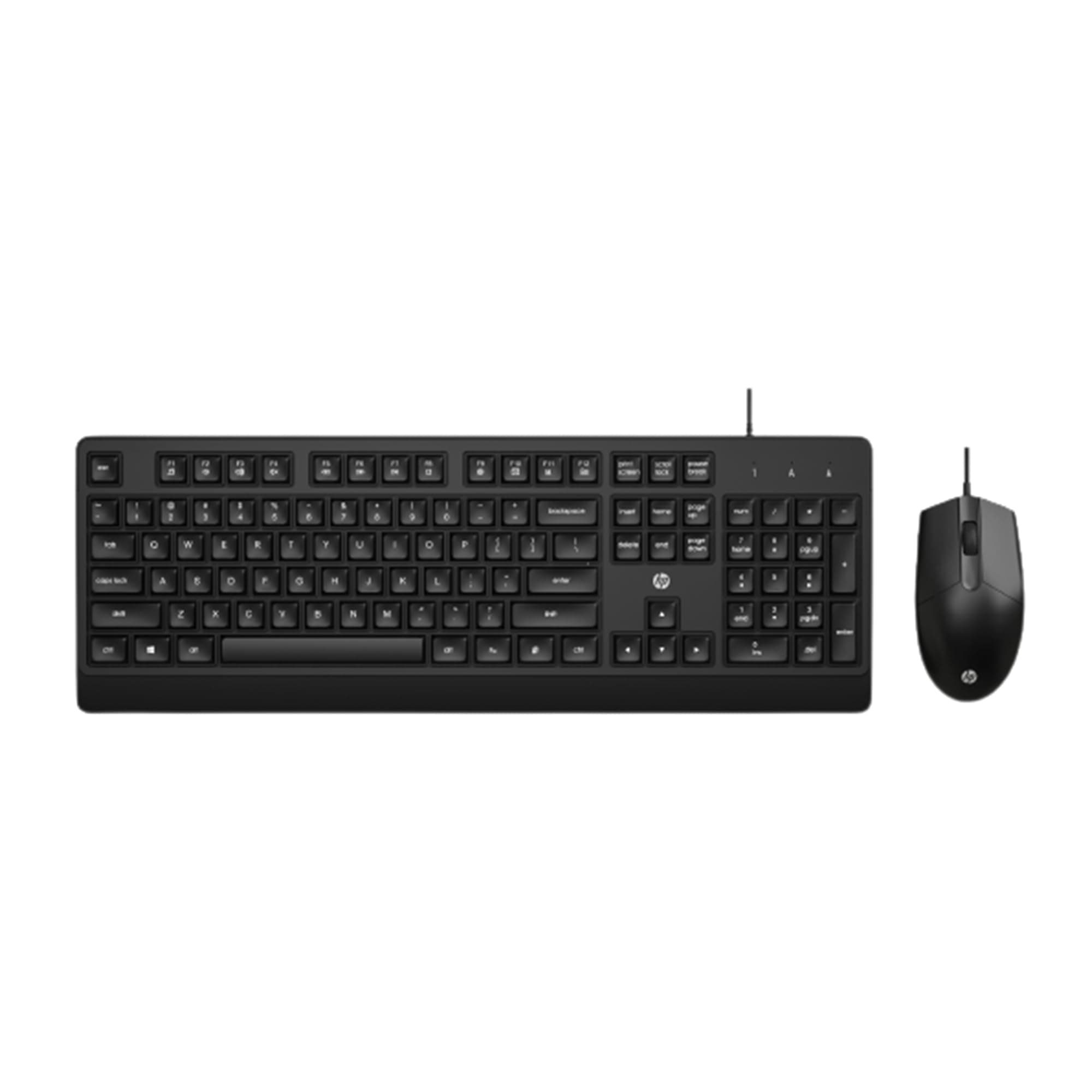 - KM 180 Wired Mouse and Keyboard Combo, USB Plug-and-Play, 1200 dpi, Full-Size Layout with Numeric pad, Up to 10 Million keystrokes, Up to 1 Million clicks, 1-Year Warranty, 0.52 kg, Black, 7J4G3AA