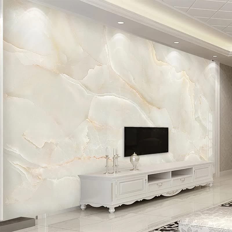 Custom Size Wall Murals，Modern Simple Beige Marble，Removable Peel and Stick Self-Adhesive Wall Murals Large Photo Wallpaper