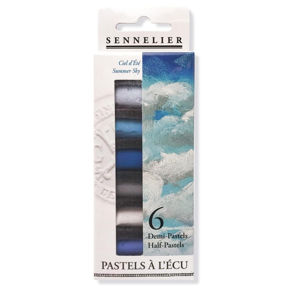 Sennelier Extra-Soft Half Pastel 6 Stick Set, Set of 6, Summer Sky