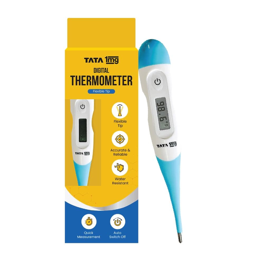 Flexible Tip Digital Thermometer with One Touch Operation for Children and Adult, Plastic
