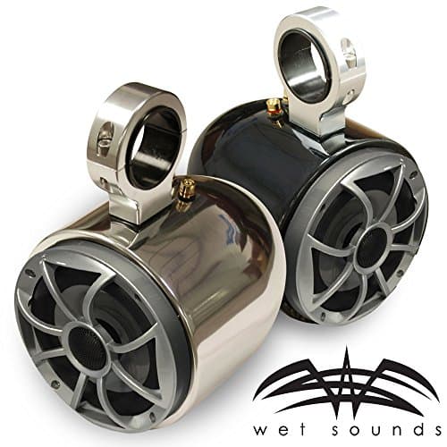 Wet Sounds Single Barrel Wakeboard Tower Speakers - 2.5" Insert - Powder Coated Black - Pair