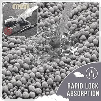 Yimobra Original Luxury Chenille Rectangular Bath Mat, 36.2 X 24 Inches, Soft Shaggy And Comfortable, Large Size, Super Absorbent And Thick, Non-Slip, Machine Washable, Perfect For Bathroom, Gray