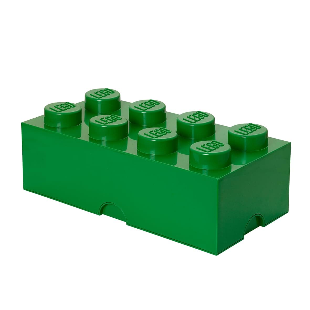 LEGO Storage Brick 8 - studs GREEN - Stackable Plastic Storage Box with Lid for Kids and Adults, Ideal Desk Organizer and Toy Box - 12.1L Capacity