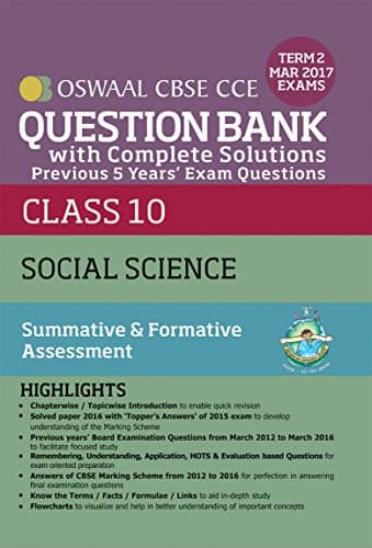 Oswaal CBSE CCE Question Bank With Complete Solutions For Class 10 Term II (October to March 2017) Social Science [Print Replica] Kindle Edition