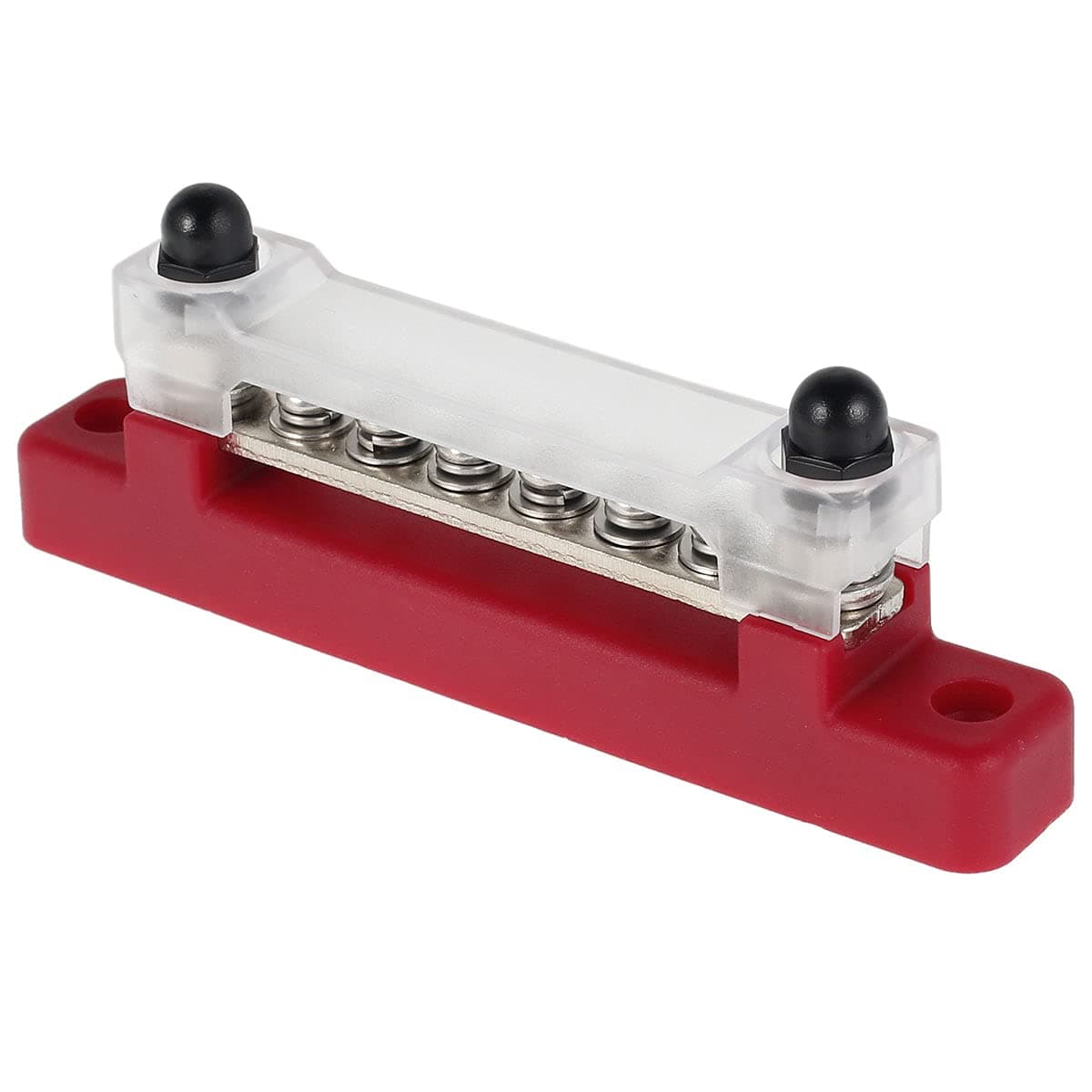 48V 300A DC Bus Bars Heavy Duty BusBar Box Module Design Power Distribution Block Busbar Box with 2 M6 Studs 6 M4 Screws Terminal Grounding Strip for Car RV Boat