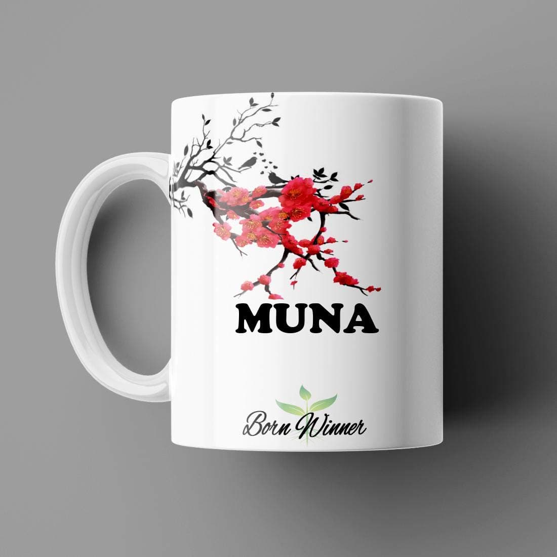 Name Printed Muna Name Mug for Coffee White Ceramic Mug (350)ml