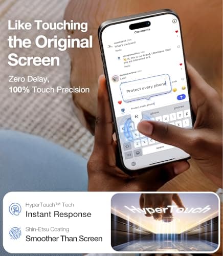 UltraGlass Top 9H+ Glass for iPhone 14 Pro Max Screen Protector [Military Grade Shatterproof & Longest Durable] Screen Protector 14 Pro Max Tempered Glass, Anti-fingerprint, 2 Packs