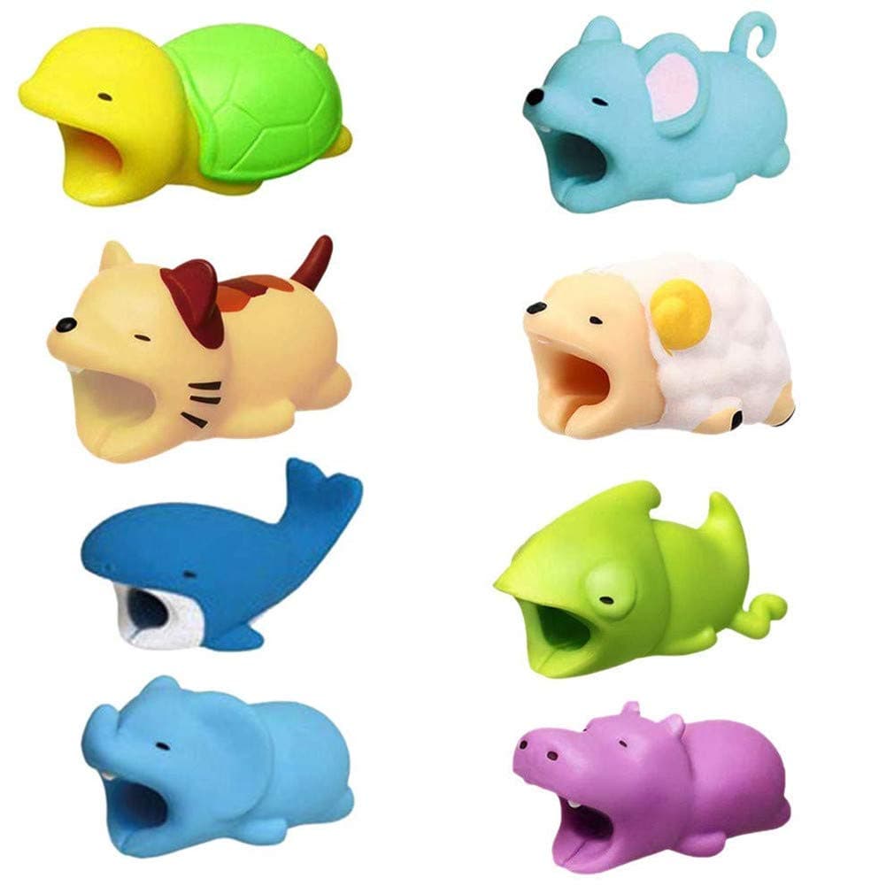 Lucaswang Cable Bite, USB Cable Protector Cute Animal Charging Cable Saver for iPhone, iPad, and iPod USB Cords Sleeves