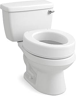 Carex Toilet Seat Riser, Round Raised Toilet Seat Adds 3.5 inches to Toilet Height, for Assistance Bending or Sitting, 300 Pound Weight Capacity