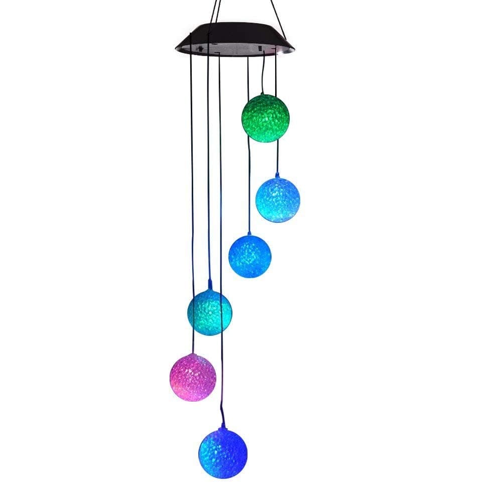 Lainin Solar Wind Spinner Color Changing Glowing Ball Wind Chime Light Mobile for Home Outdoor Garden, Mother's Day