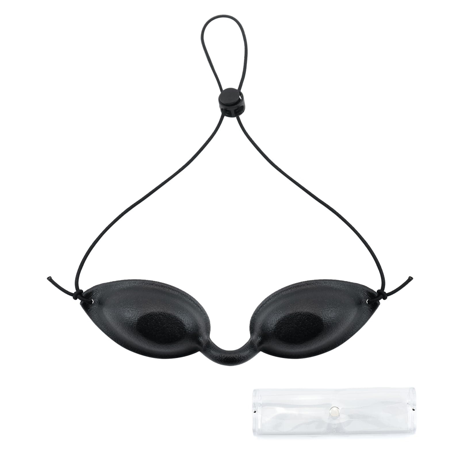 Safety Tanning Goggles and Durable Eye Patch Light Protection Eyewear with Transparent Bags for Patients in IPL, UV, Infrared LED Light Therapy Sunbathing on the Beach - Black