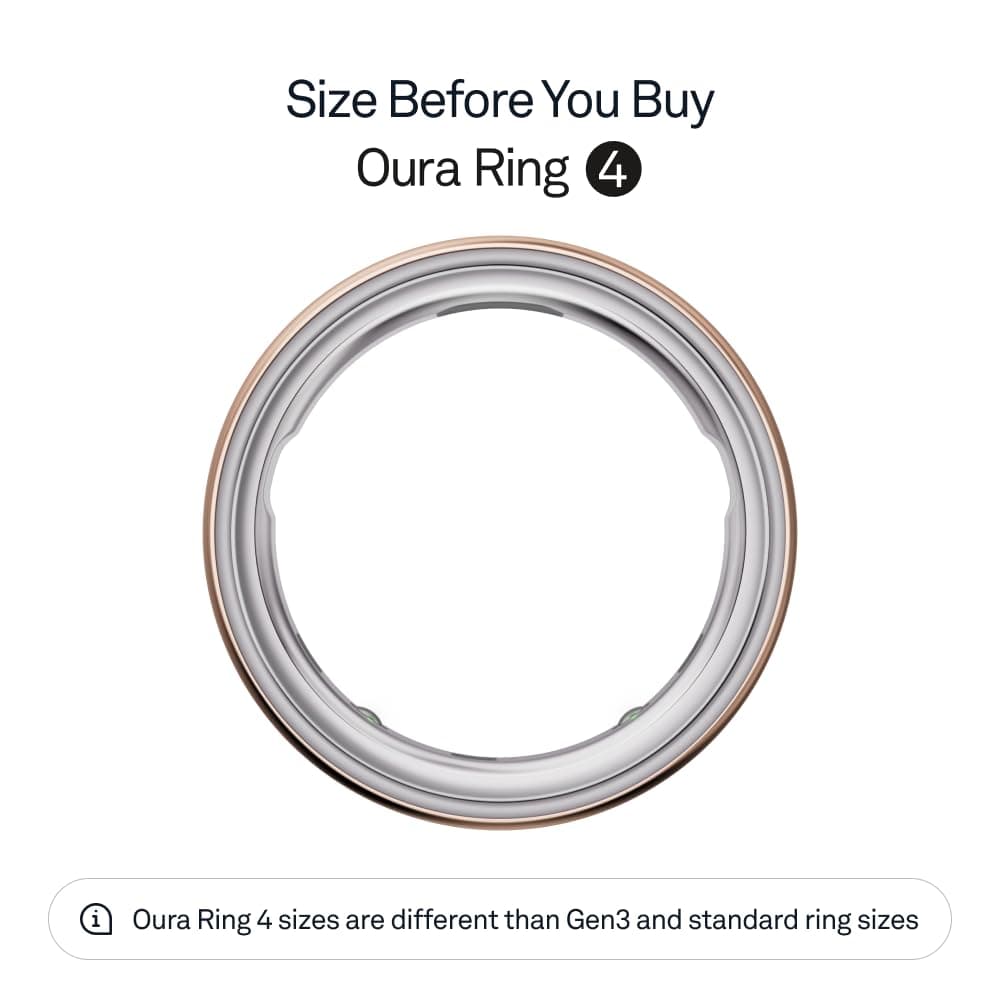 Oura Ring 4 | Smart Ring | Size First with Oura Ring 4 Sizing Kit | Sleep Tracking Wearable - Heart Rate - Fitness Tracker - Up to 8 Days Battery Life