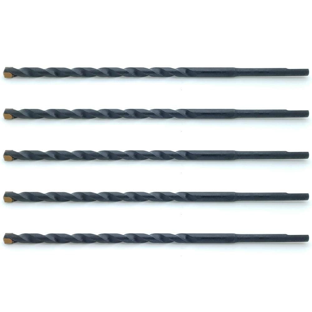 Five (5) 3/16" x 5-1/2" Carbide Tip Masonry Drill Bits for Concrete, Brick, or Block (SNG532), 5 Count