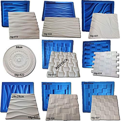 Digital Art Rio 18 Plastic with Rubber Sheets molds for Plaster 3D Walls KIT-B