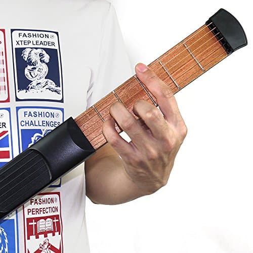Pocket Guitar Practice Tool Portable Chord Trainer Guitar Finger Exercise & Chords Practice Tool 6 String 6 Fret Black