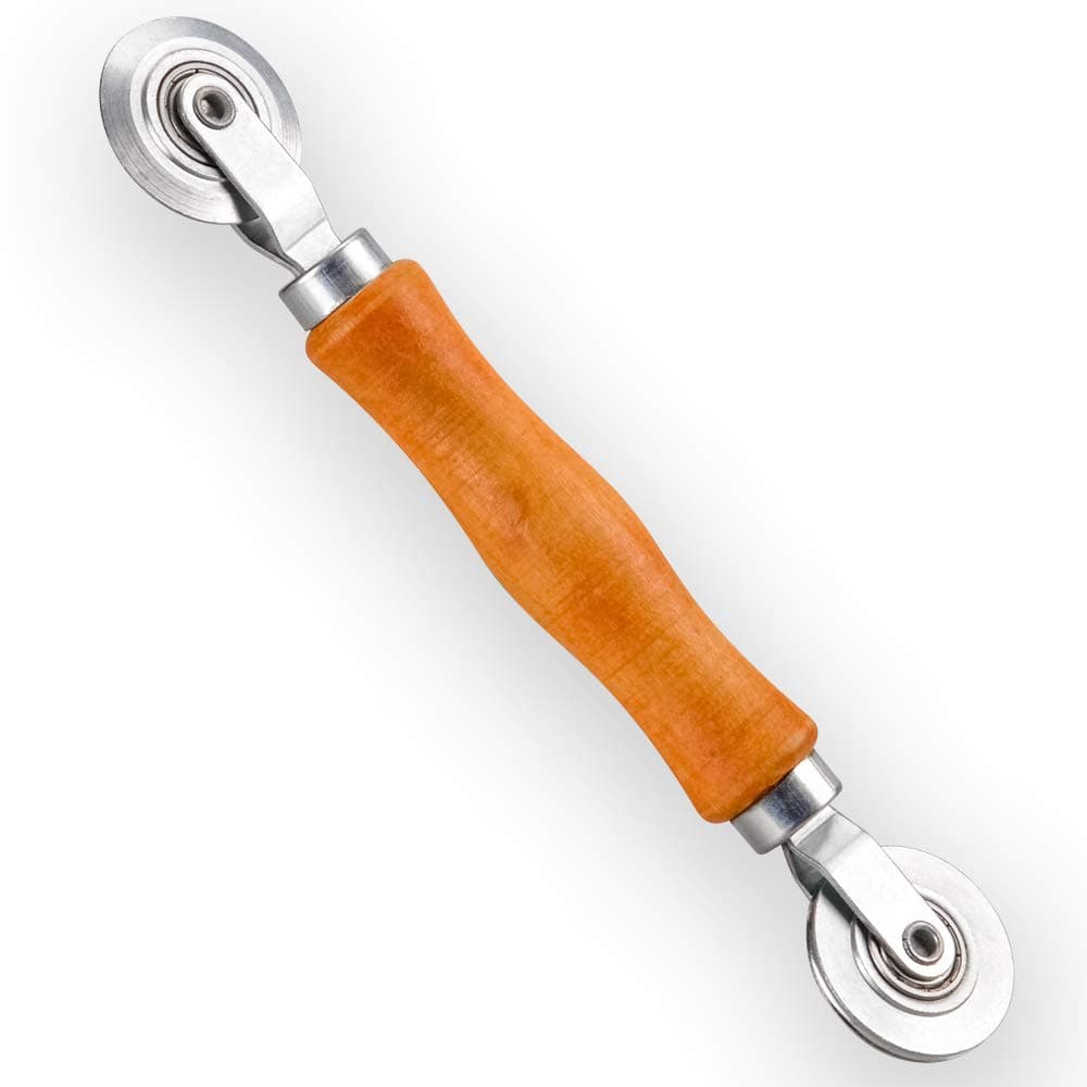 Screen Rolling Tool with Wood Handle and Steel Wheels Working Great for Screen Spline Sizes Ranging from .115” in Diameter, Up to .165” in Diameter