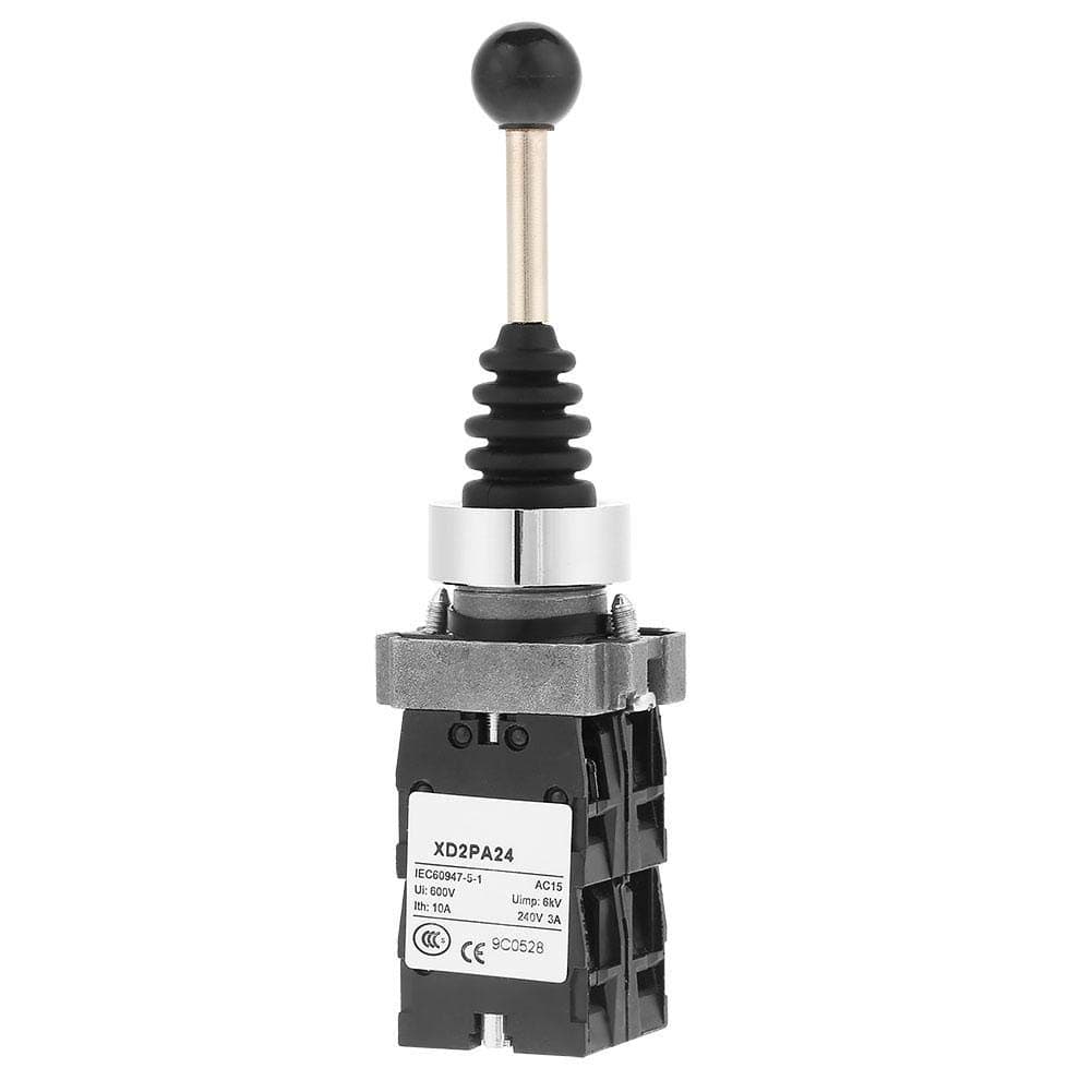 4 Position Joystick Switch AC 380V DC 220V Momentary Spring Return Monolever Joystick Switch Momentary Joy Stick, Black
