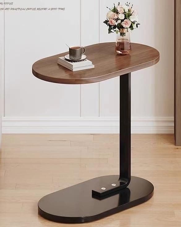 Home Side Tables for Small Spaces，Sofa Side Table Small Coffee Table Anti-Rust Waterproof, End Tables for Living Room Bedroom Balcony Office (BROWN)