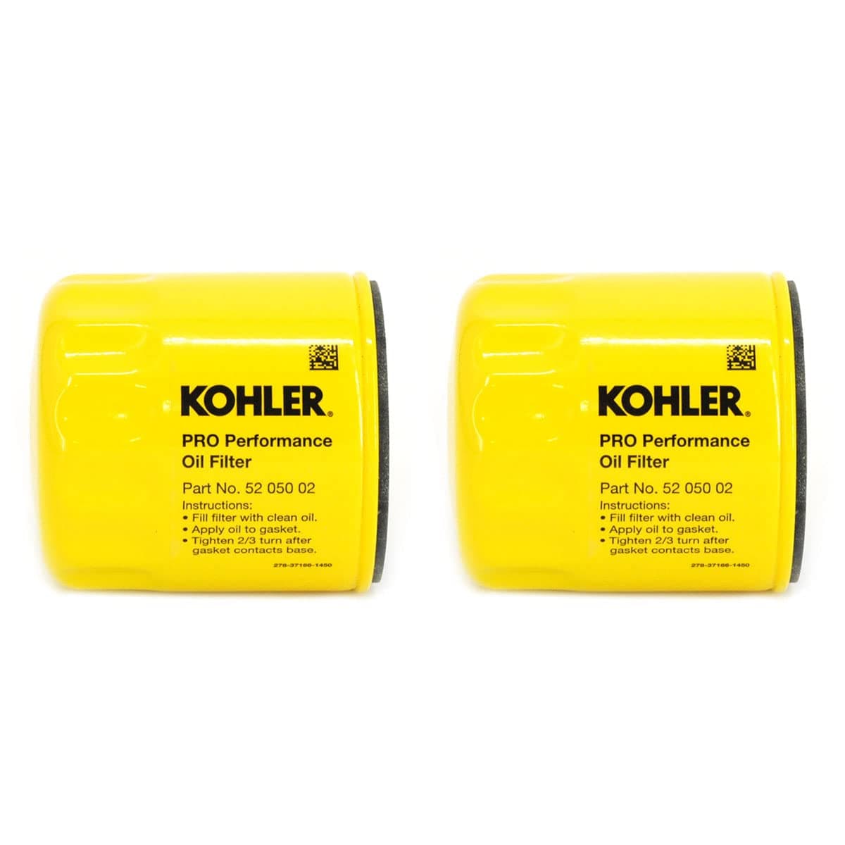 Kohler 52 050 02-S Engine Oil Filter Extra Capacity for CH11 - CH15, CV11 - CV22, M18 - M20, MV16 - MV20 and K582, 2 Pack