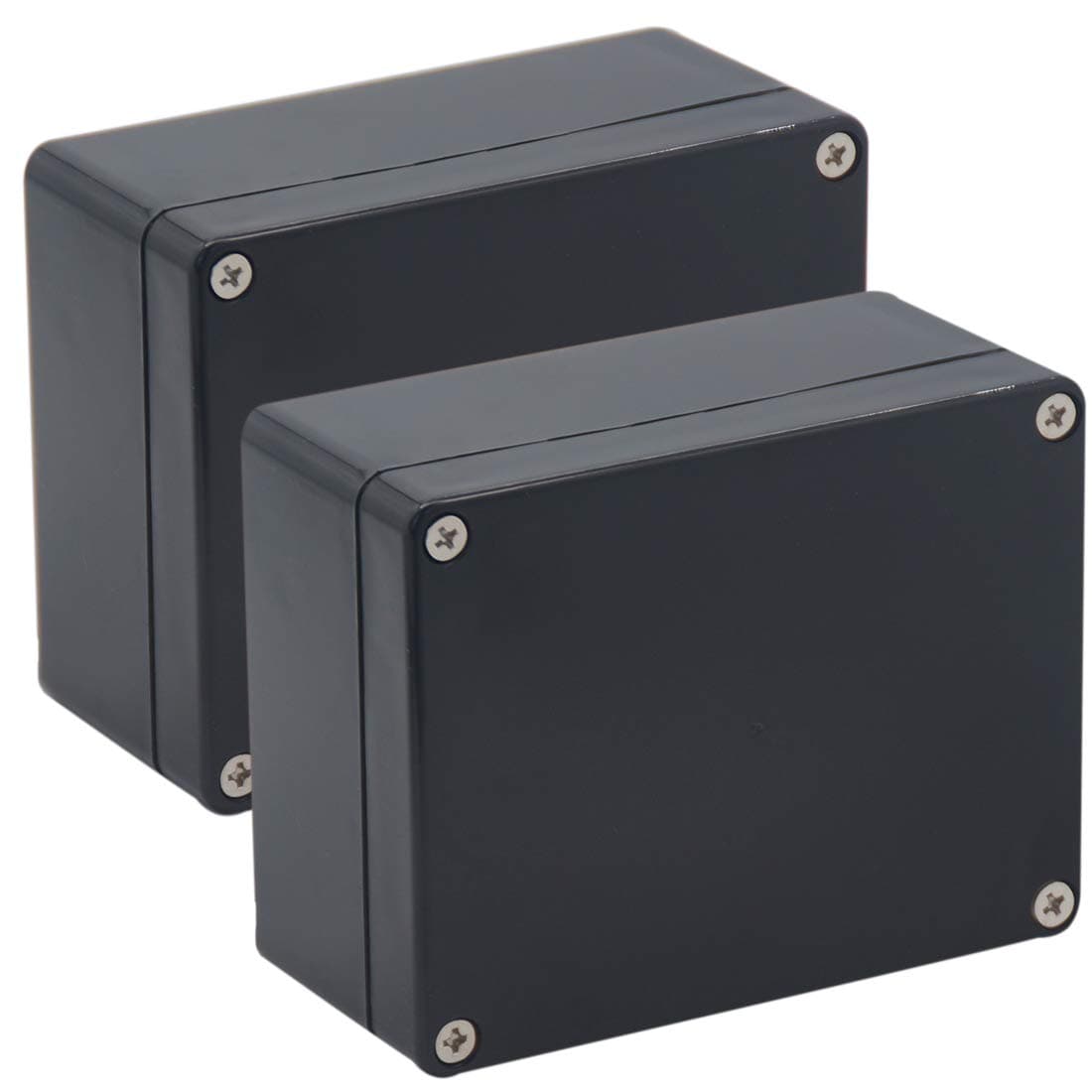 N / A Raculety 2 Pack Project Box IP65 Waterproof Junction Box ABS Plastic Black Electrical Boxes DIY Electronic Project Case Power Enclosure 4.53"x3.54"x2.17"(115x90x55mm)