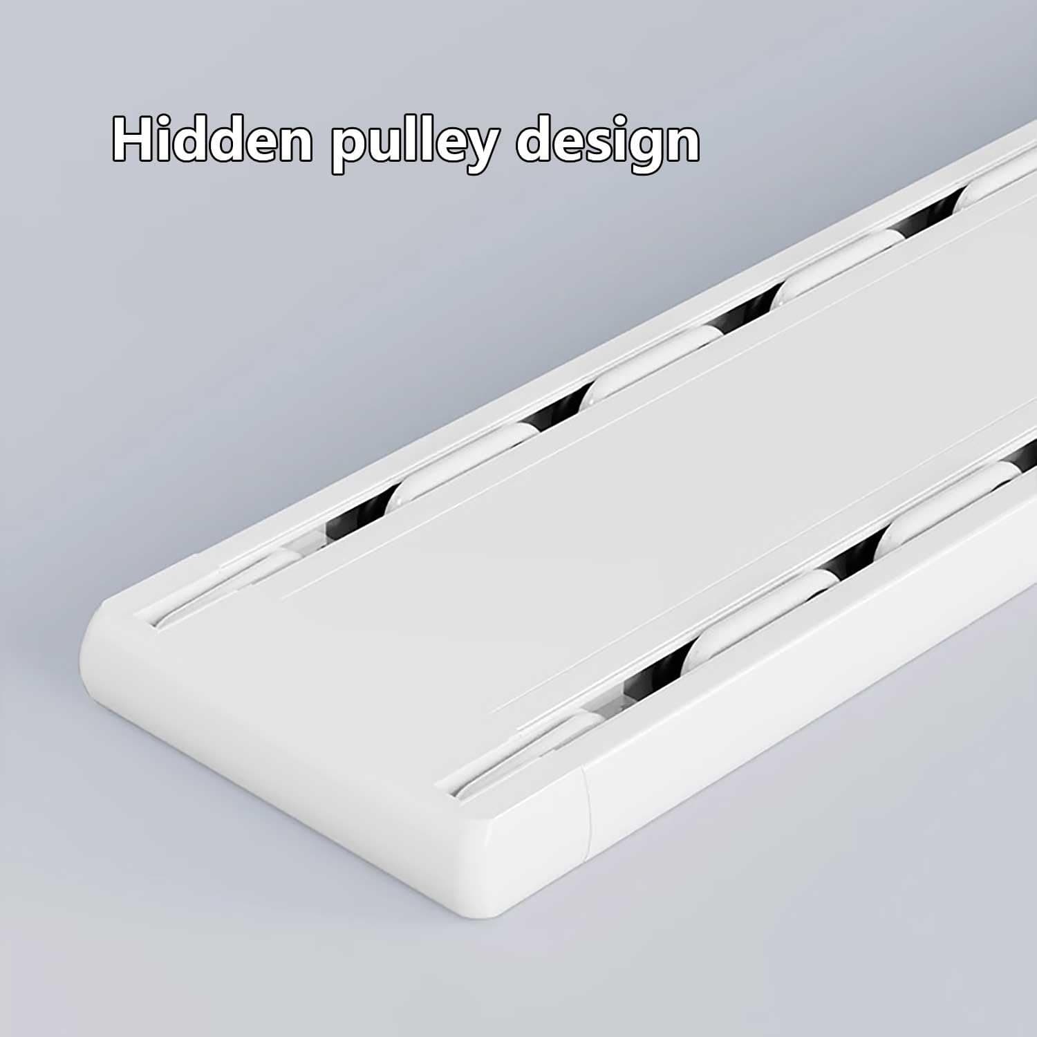 Bcofo Double Row Curtain Track Silent Heavy Duty Drop Ceiling Curtain Track for Curtains-Room Divider for Living Room Bedroom Hospital Easy Install(Black,5.1m(16.7ft))