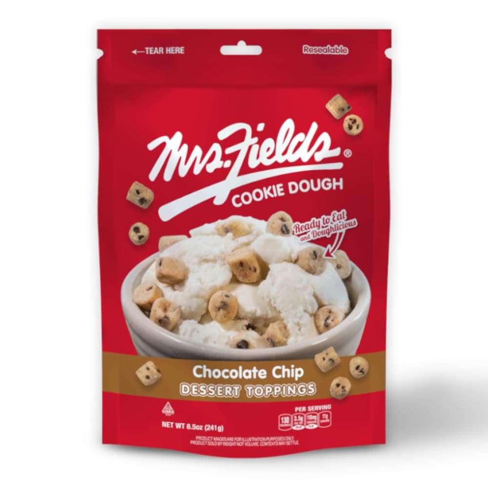 Mrs. Fields Cookie Dough Chocolate Chip Dessert Toppings - Ready to eat and Doughlicious - Resealable Bag