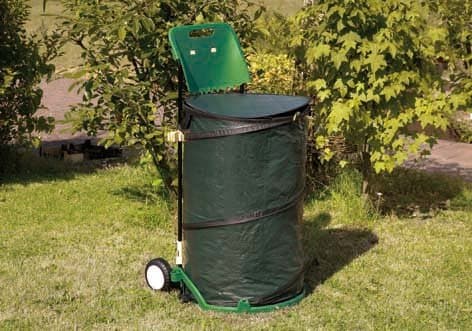 Garden Leaf Bin 150 Litre with 2 Wheels and 2 Brackets, with Pop-up Garden Waste Sack Trolley – Wheeled Suitcase, Trolley, Garden Trolley, Garden Trolley Spring Garden Bag Garden Bag Leaves Sack