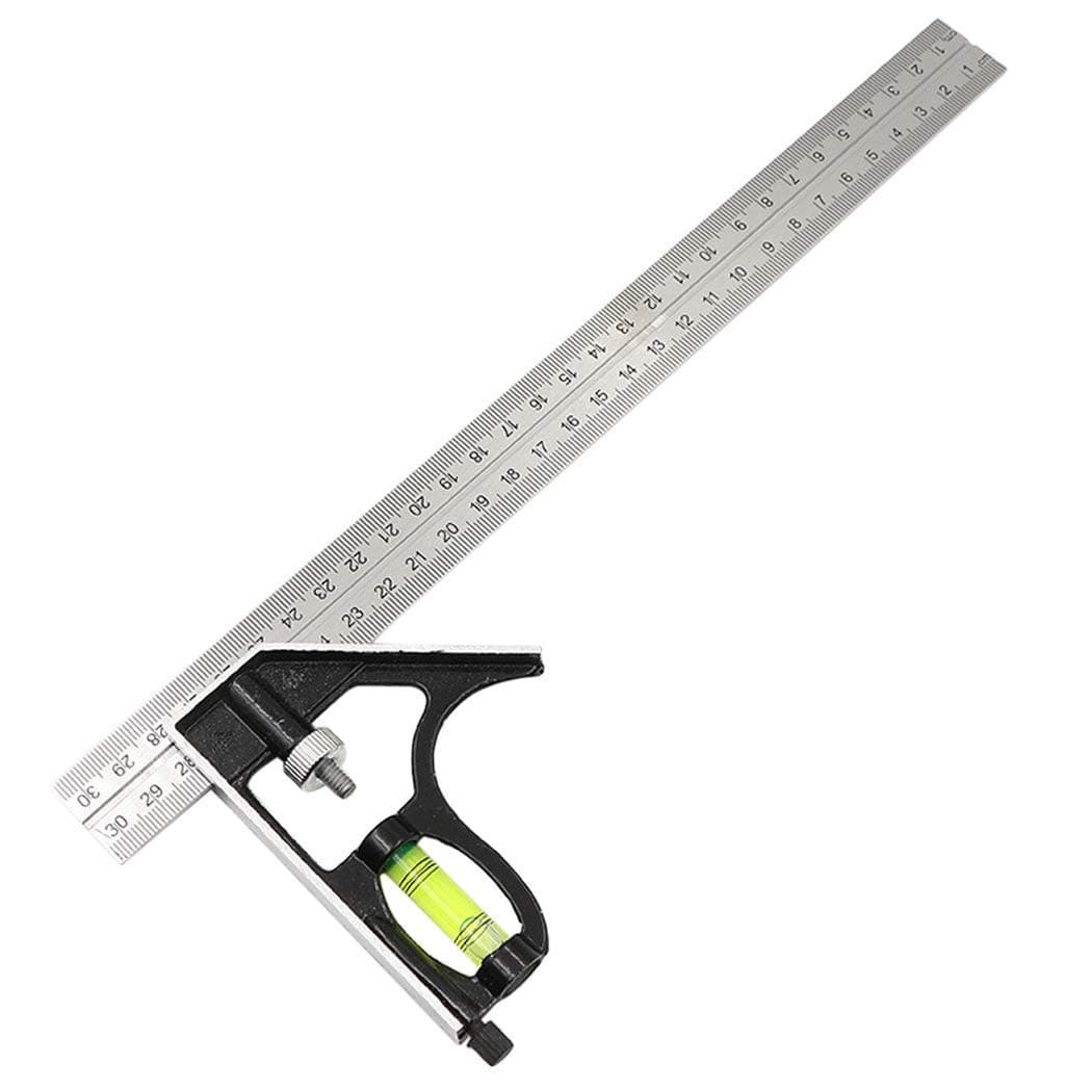 Stainless Steel 300mm Adjustable Engineers Combination Square Rule Right Angle Ruler Tool