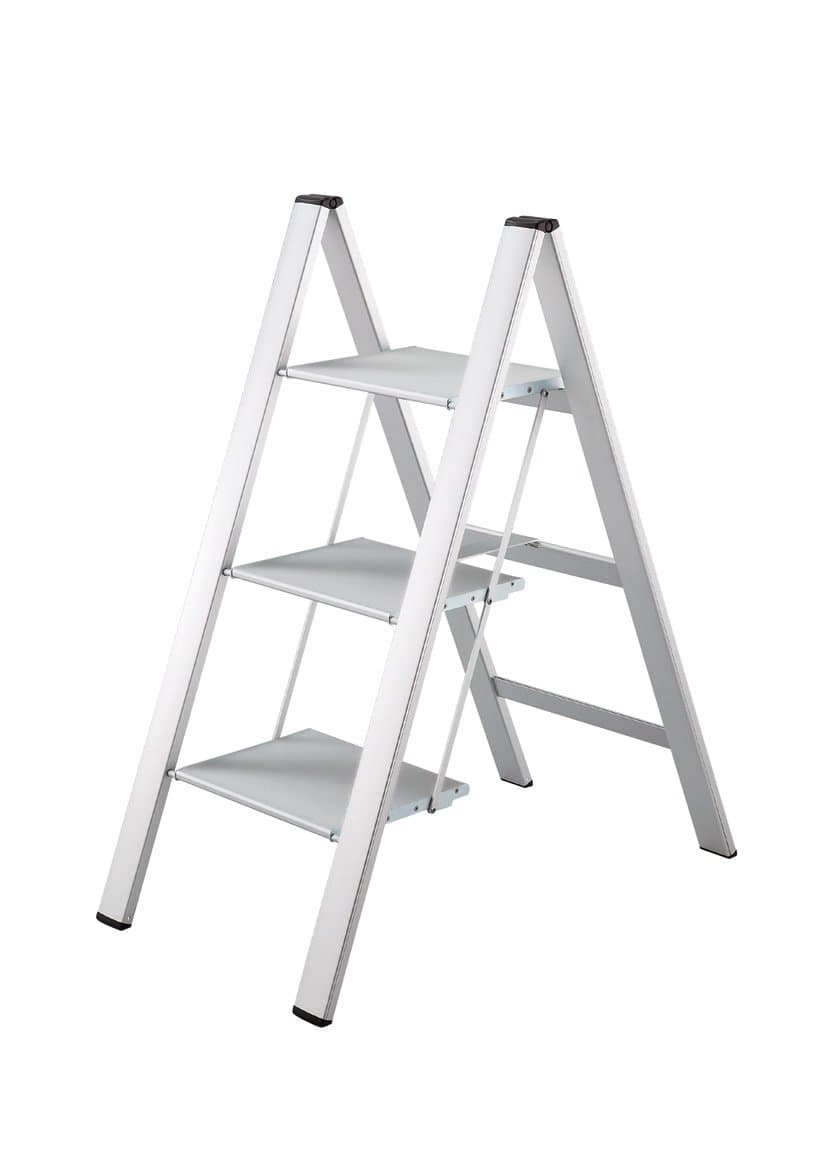Hasegawa Ladders Slim Step Ladder, 3, Silver