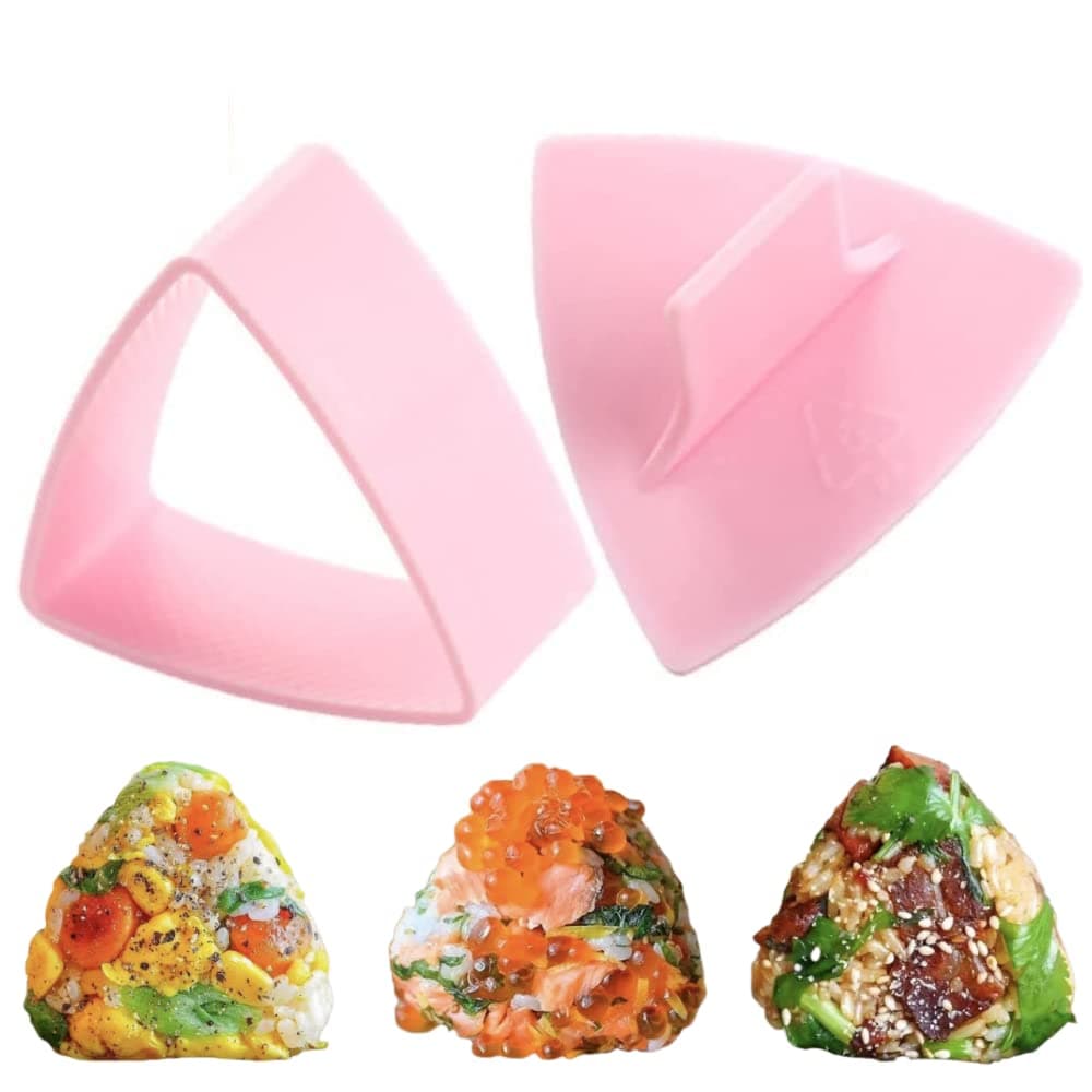 Triangle Sushi Mold Kitchen Sushi Making Mould Sushi Maker Mold DIY Triangle Sushi Press Kitchen Gadget Mini Onigiri Press (Pink), (HUIJUWA-SZFTMJ01)