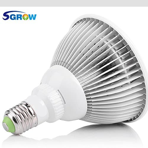 Sgrow E27 12w Full Spectrum Led Grow Light Bulb , Full Spectrum 400nm-840nm Led Grow Chip ,High Ppfd, for Idoor Plant and Hydroponics Grow