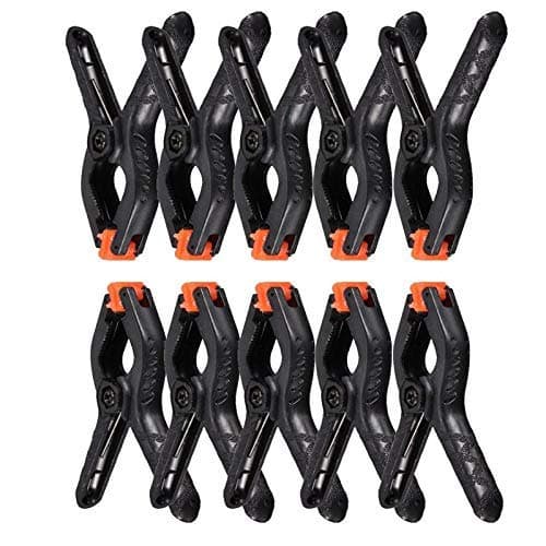 SHOPEE 10 PCS Photography Backdrop Support Spring Clamp 4.3"/11cm for Background Muslin, Canvas, Paper, Chromakey Screen, Heavy Duty Clip, Photo Studio, Backdrops Backgrounds Woodworking (ORANGE)