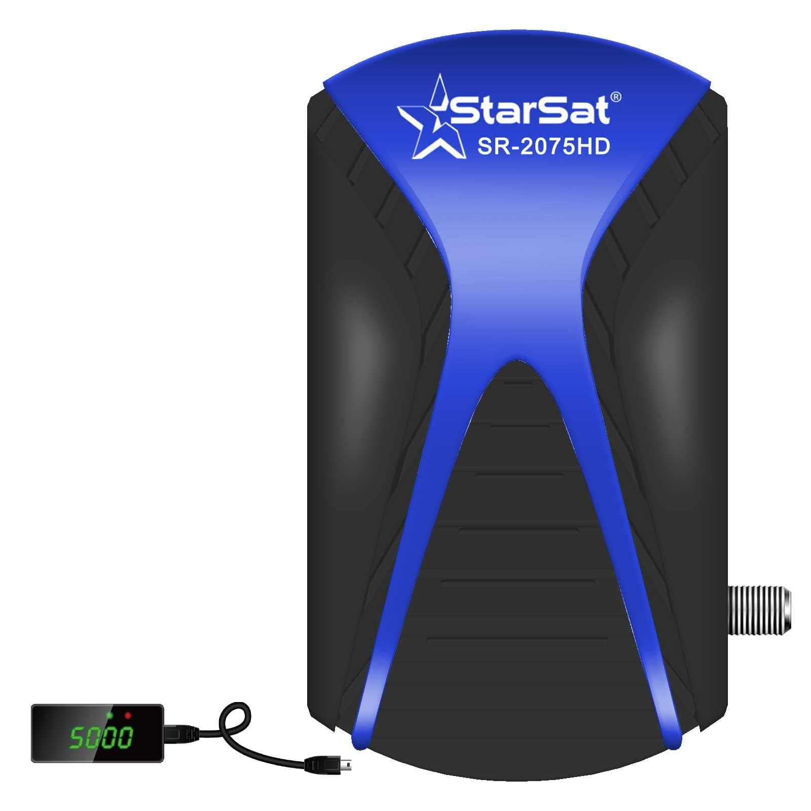 star sat SR-2075HD Full HD DVBS2 Satellite Receiver, 2xUSB, HDMI, 5000 Channels, EPG, MPEG4, Blind Scan, YouTube, PVR, 3G & WiFi Supported (WiFi device not include)