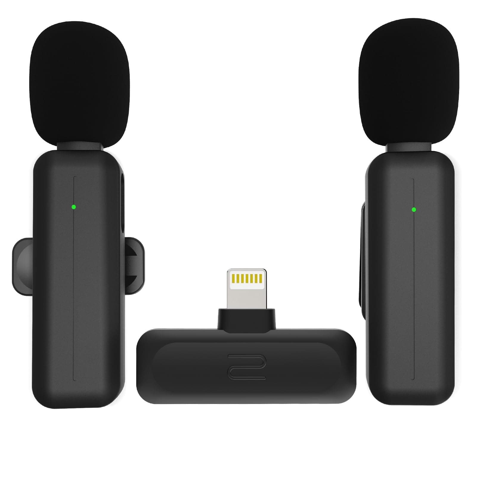 2-Pack Wireless Mini Lavalier Lapel Microphone for iPhone,iPad(Lightning) - 65ft Cordless Clip on Dual Mics with Noise Reduction 6H Working Time for Video Recording Vlogging, YouTube, Interview